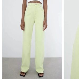 ❌SOLD❌ Zara Wide Leg Jeans - Lime